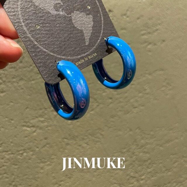 JINMUKE饰品韩国进口耳饰圆形复古气质耳钉