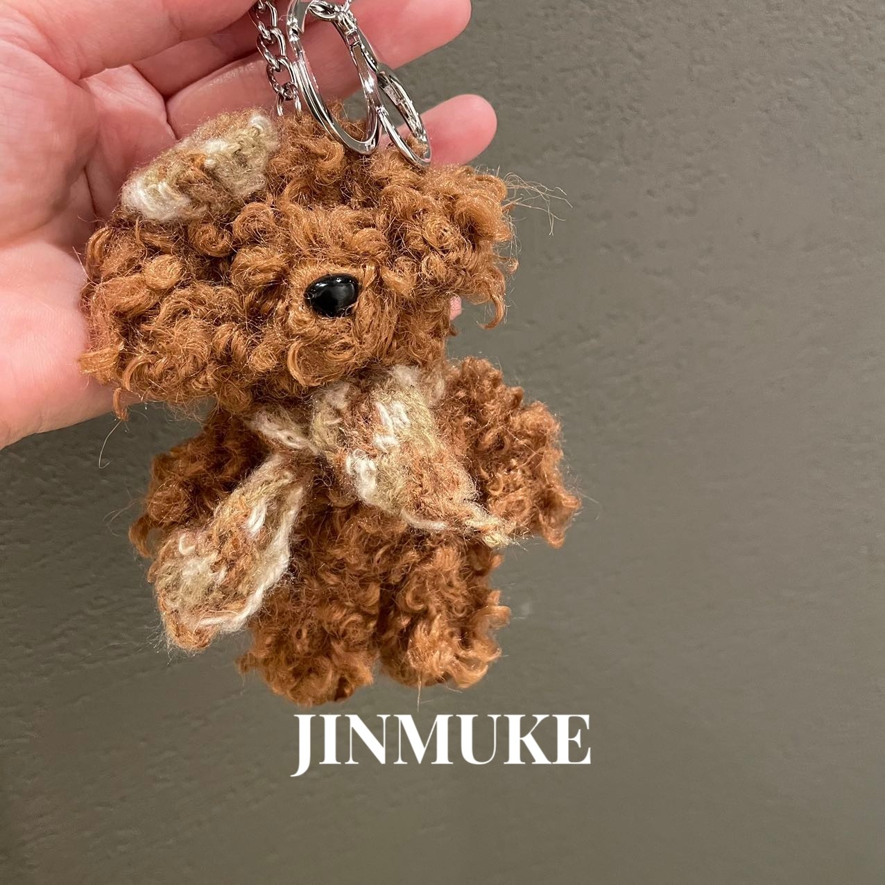 JINMUKE韩国进口挂饰可爱软萌卷毛小狗百搭手机包包挂件钥匙链