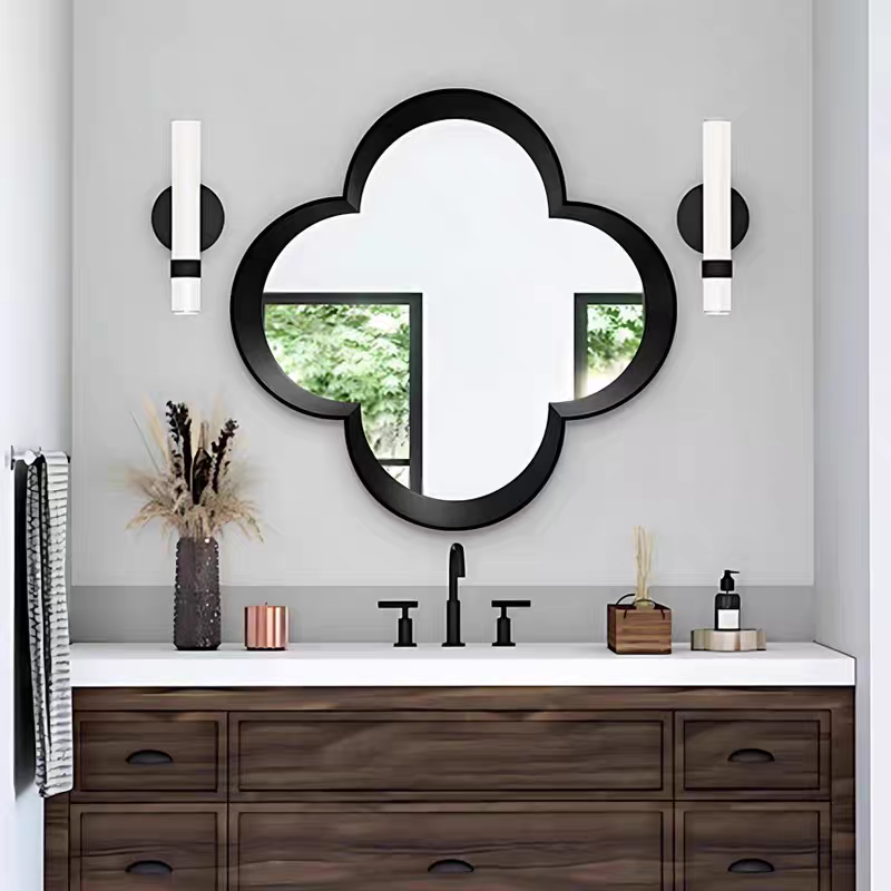 法式复古实木镜子壁挂浴室洗手台卫生间梳妆镜子玄关装饰镜新中式,住宅家具,化妆镜,淘宝优惠券,粉丝福利购,淘宝优惠卷