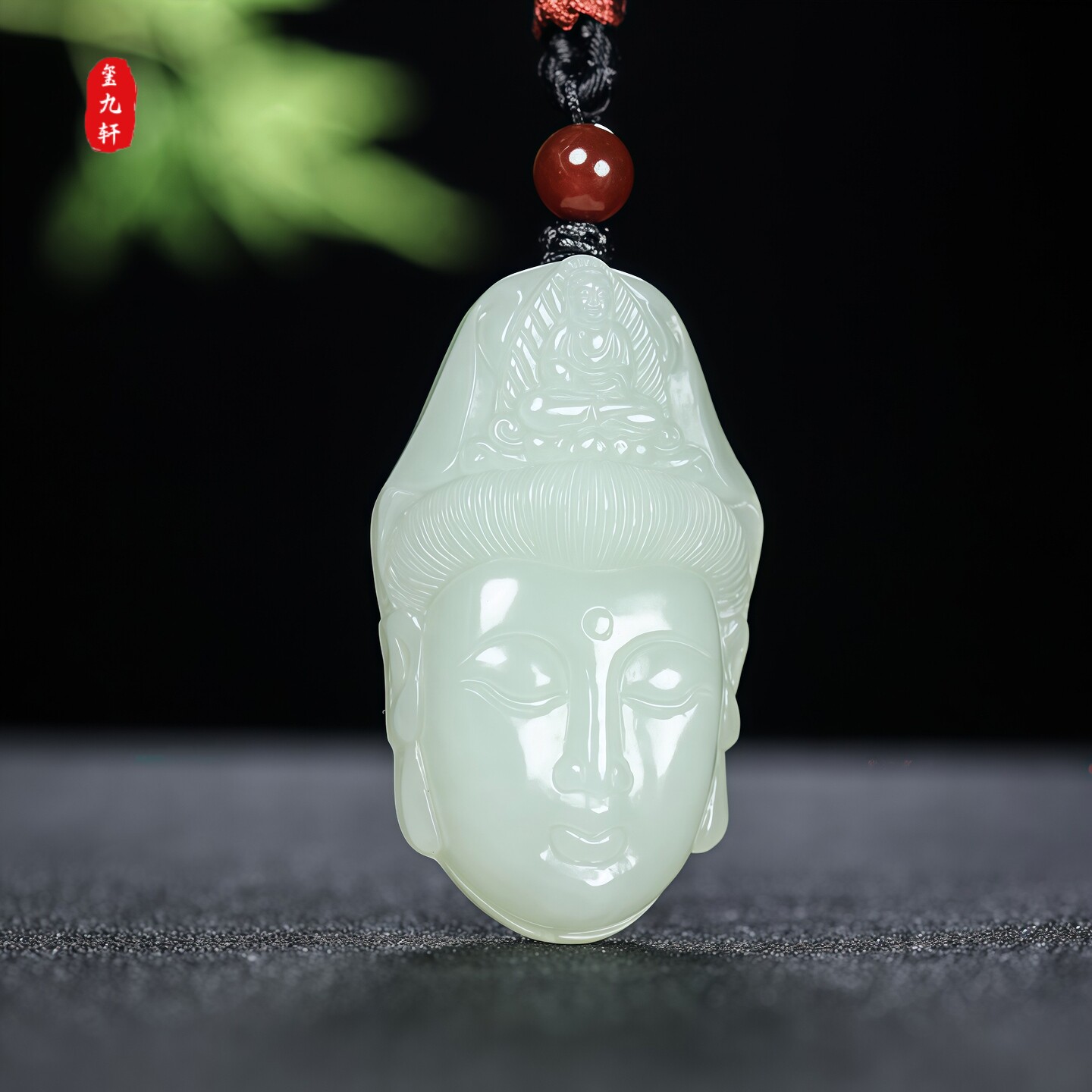 天然和田玉观音头像男款吊坠