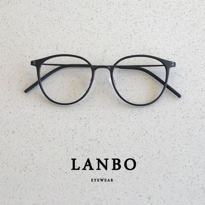 复古圆框超轻钛架7g近视眼镜