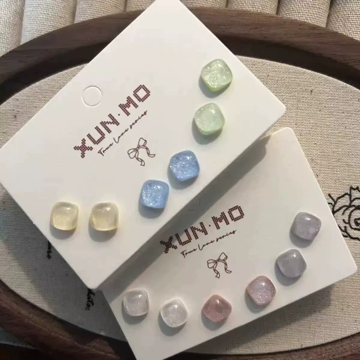 多巴胺炫彩星空小方糖耳钉