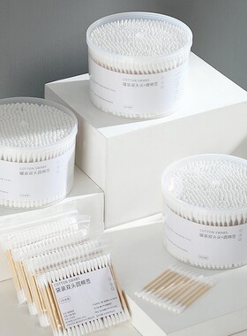 【2000支】双头棉签掏耳朵化妆一次性卫生棉棒清洁挖耳勺棉花木棒