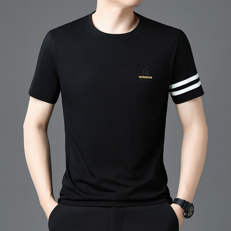 男国标舞蹈上衣短袖圆领交际舞练习服成人拉丁舞摩登舞练功跳舞衣