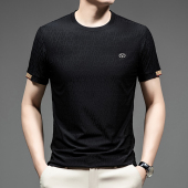 高端弹力男士 摩登舞比赛服国标舞交谊舞训练服圆领练功跳舞蹈上衣