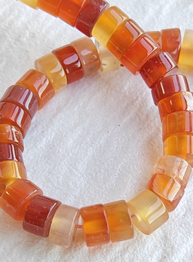 6*3mm天然红玛瑙剁珠厚隔片散珠橙色DIY手工制作串珠饰品配件材料
