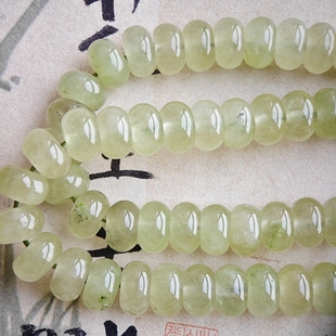 葡萄石算盘珠子有孔串珠手工diy手链项链饰品半成品材料8*5mm