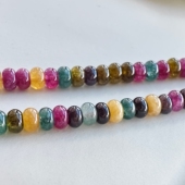 8mm天然彩色碧玺隔珠加色散珠算盘珠手工diy手链项链饰品配件
