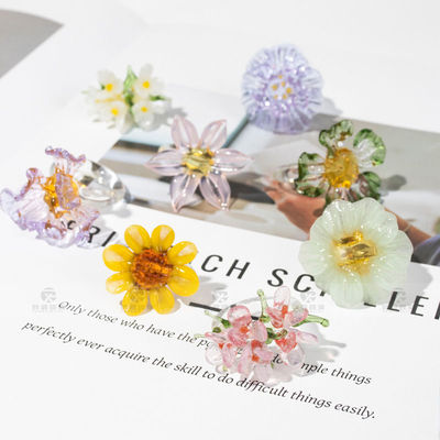 PLL琉璃花戒指复古仙女风闺蜜纯手工淄博琉璃网红送礼潮流小众高