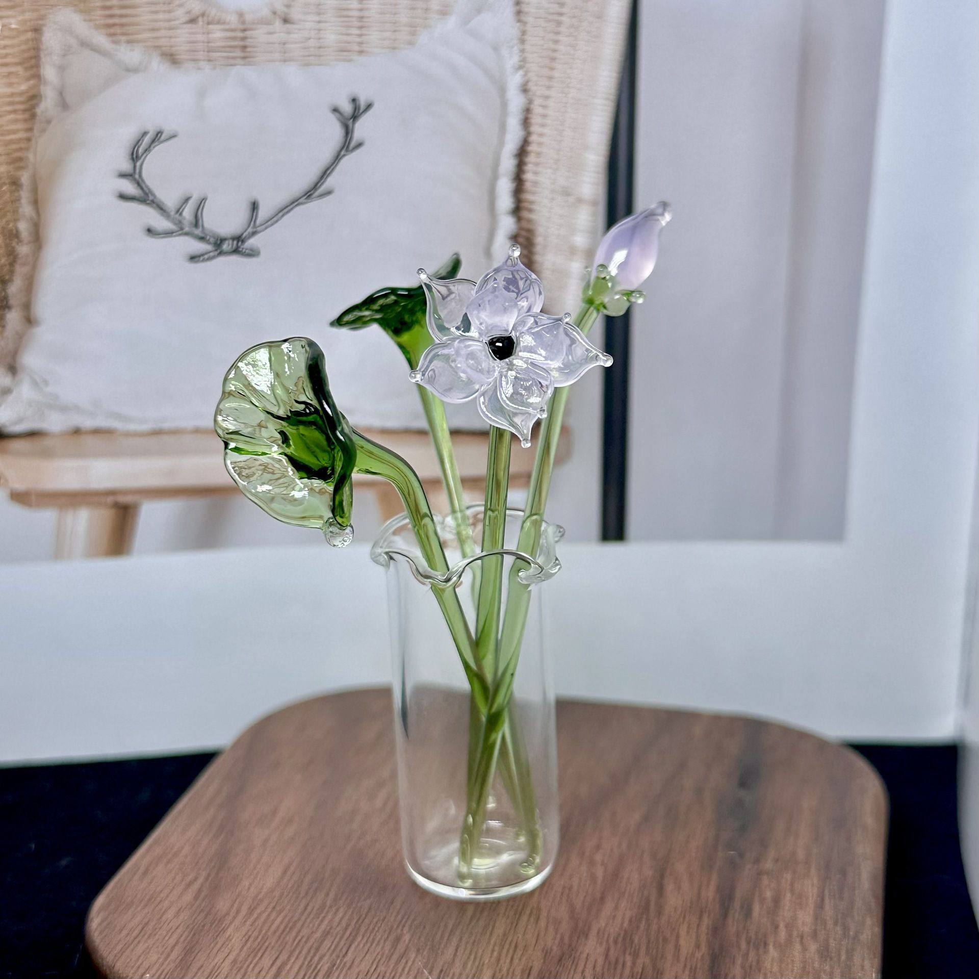 PLL淄博琉璃纯手工小插花瓶客厅餐桌摆件装饰品上档次现代简约仿,特色手工艺,其他特色工艺品,淘宝优惠券,粉丝福利购,淘宝优惠卷