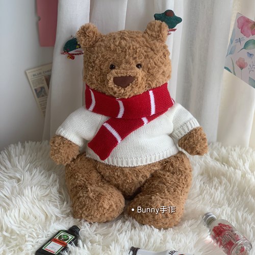 巴塞罗熊针织衫圣诞系列针织衫围巾帽子手作搭配衣服着替