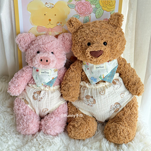 巴塞罗熊衣服巴纳布斯猪内裤 甜甜爱心小狗图案棉质娃衣