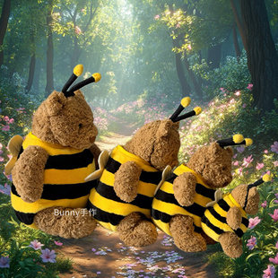 巴塞罗熊巴猪手作小蜜蜂衣服套装 着替可爱蜜蜂衣服 蜜蜂装