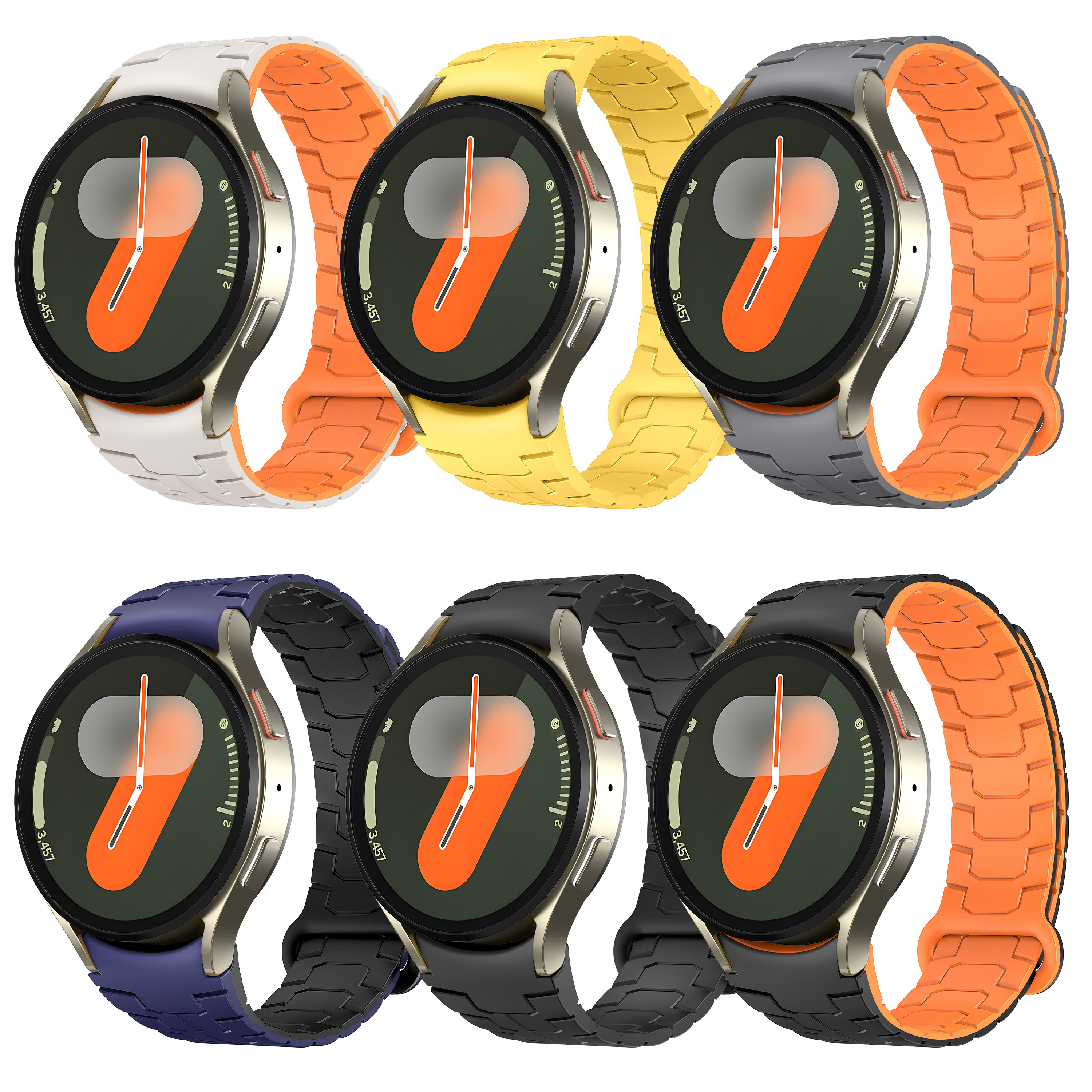 适用watch4567代40/44mm磁吸硅胶