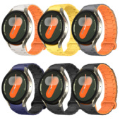 适用三星watch4567代手表带40 44mm钢铁龙鳞磁吸硅胶6classic腕带