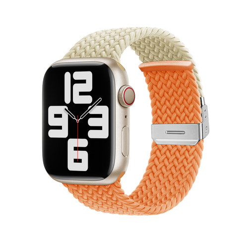 iwatch手表带s9拼色编织卡扣尼龙