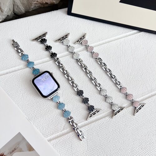 适用苹果手表带iwatch10贝壳表链
