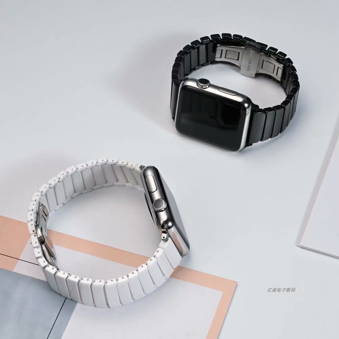 iwatch表带一株陶瓷蝴蝶扣手腕带
