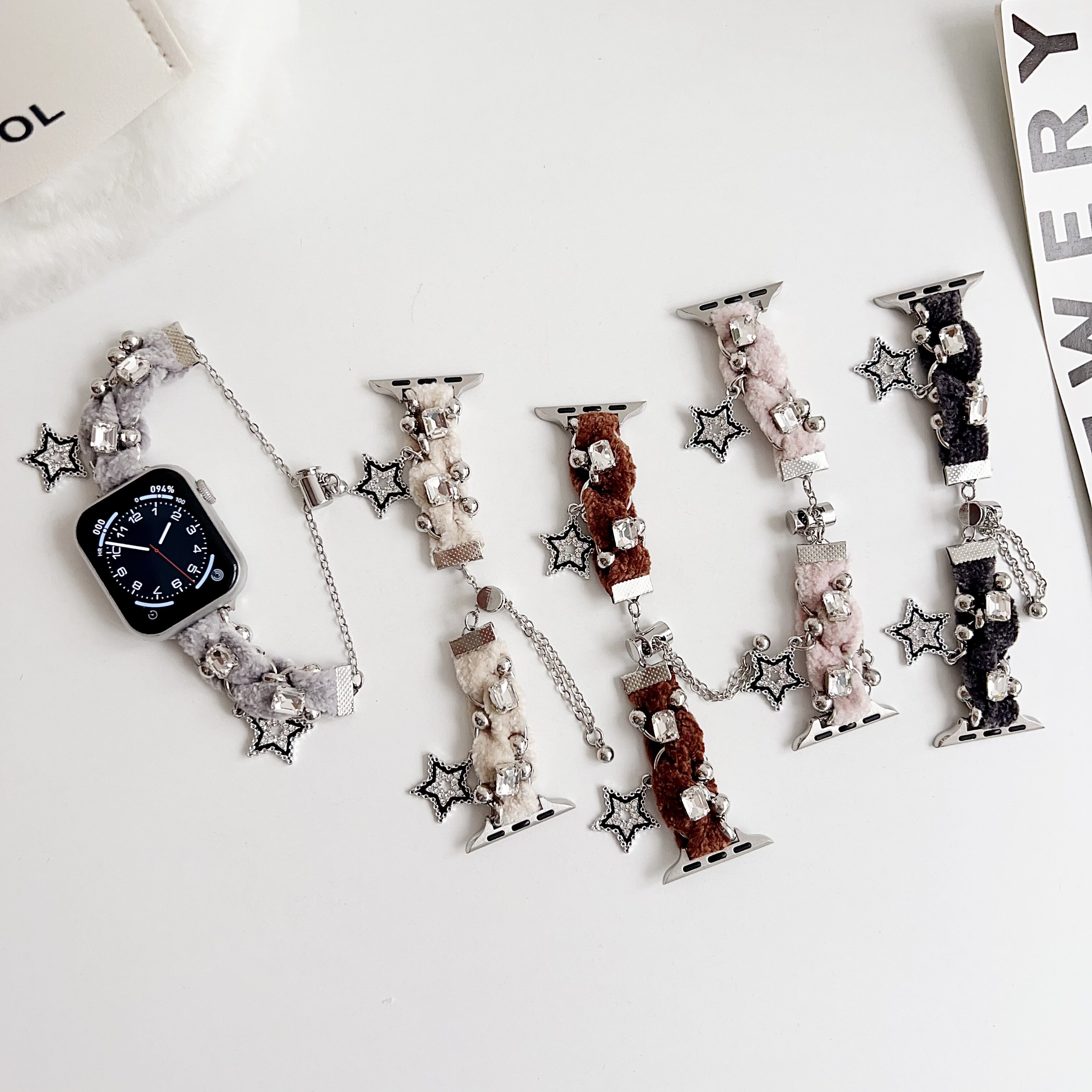 iwatch987代手表带S10毛绒挂饰链