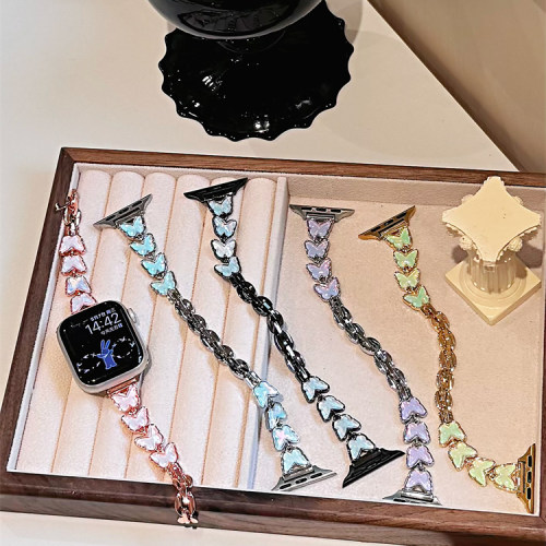 适用s10蝴蝶金属表链iwatch9表带