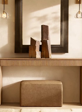 玖柒工坊RH玄关柜美式乡村复古实木入户门厅柜现代家用独立型玄关