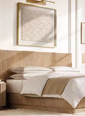 玖柒工坊美式RH实木大床乡村复古卧室双人床现代简约别墅主卧婚床