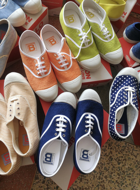 现货！C21限定Bensimon法国系带帆布橡胶硫化底做旧帆布鞋