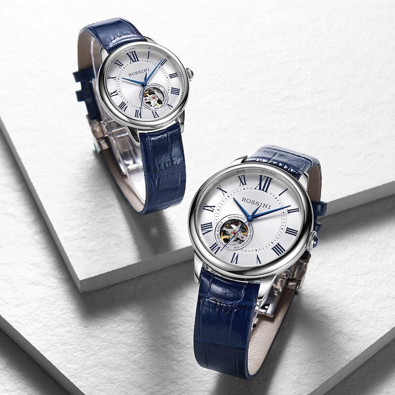 罗西尼35周年感恩回馈纪念5901/5902w01c蓝爵系列自动机械情侣表