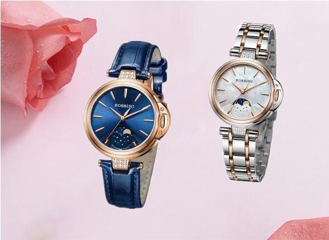 罗西尼5744勋章系列月相防水女表原厂正品全国联保