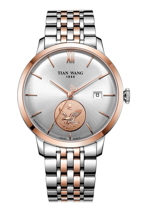 天王表mi·x系列18k金币gs51015tp.d.tp.ks纤薄日历自动机械男表