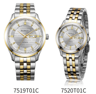 罗西尼表18K金手表7519 全国联保 7520T01C自动机械情侣表原厂正品