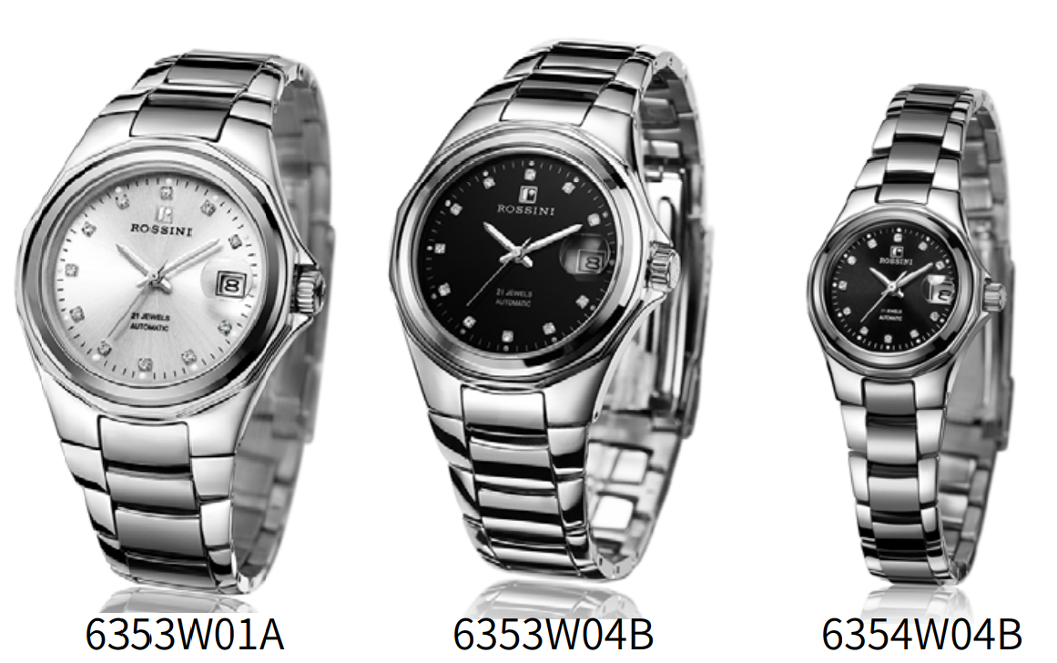 原厂直接发货罗西尼6353/6354w夜光日历自动机械情侣表全国联保