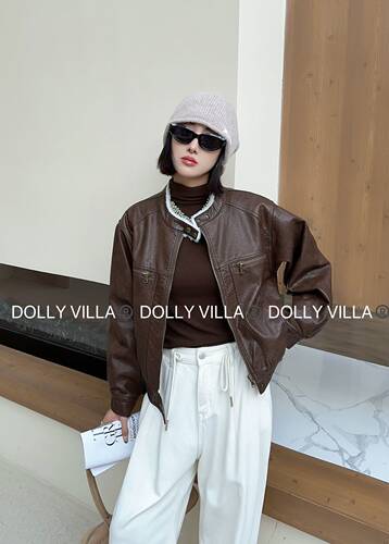 十三行皮衣外套女加绒机车服2024新短款小个子设计感立领夹克FST