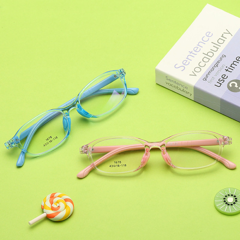 透明果冻方框男女儿童眼镜tr90轻巧舒适儿童平光镜学生全框眼镜