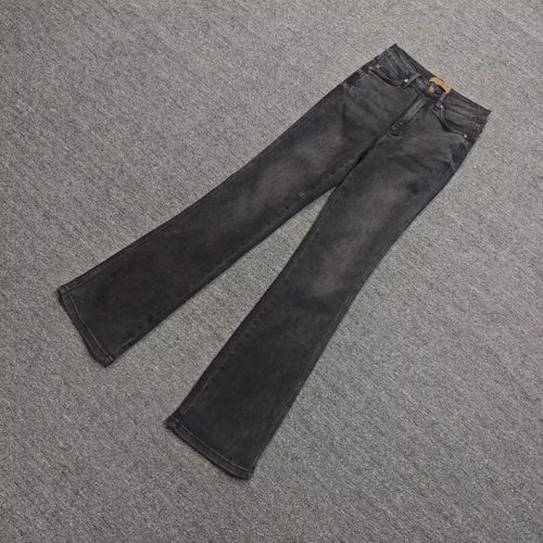 欧美JB家高腰弹力喇叭裤牛仔裤