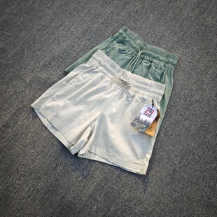 欧美户外徒步速干运动短裤宽松休闲跑步裤高腰高弹力透气训练裤女