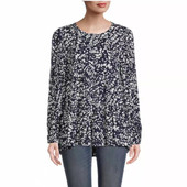 春夏薄款 衫 圆领A版 套头长袖 宽松大码 出口美单树叶印花天丝棉衬衫