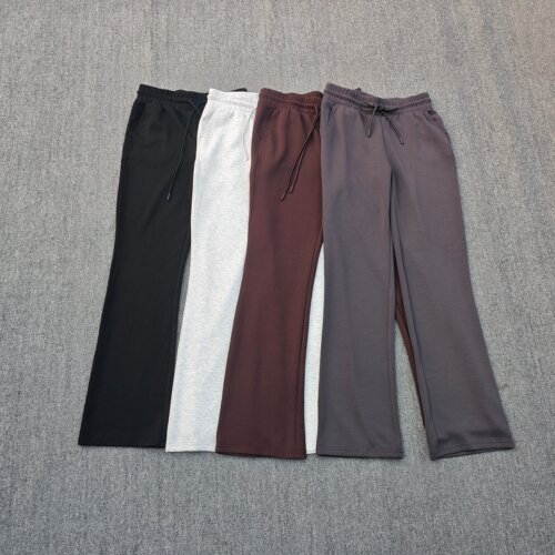 春秋松紧腰针织喇叭人鱼休闲裤