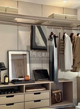 现代轻奢主卧衣帽间软装套装