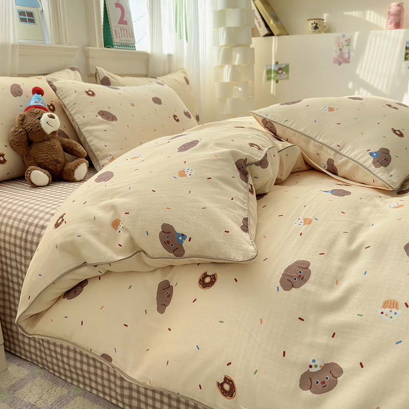 床单款四件套全棉双层纱A类卡通