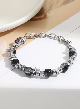 男女通用不锈钢爆裂珠拼接手绳