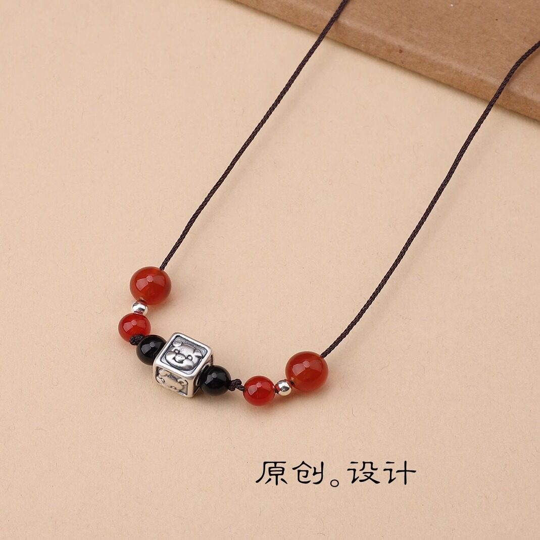 优雅家【纯银三合】生肖复古项链