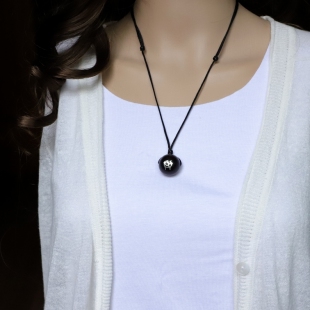 生肖【转运珠】黑檀木吊坠项链长款男女百搭木质挂件毛衣链秋冬