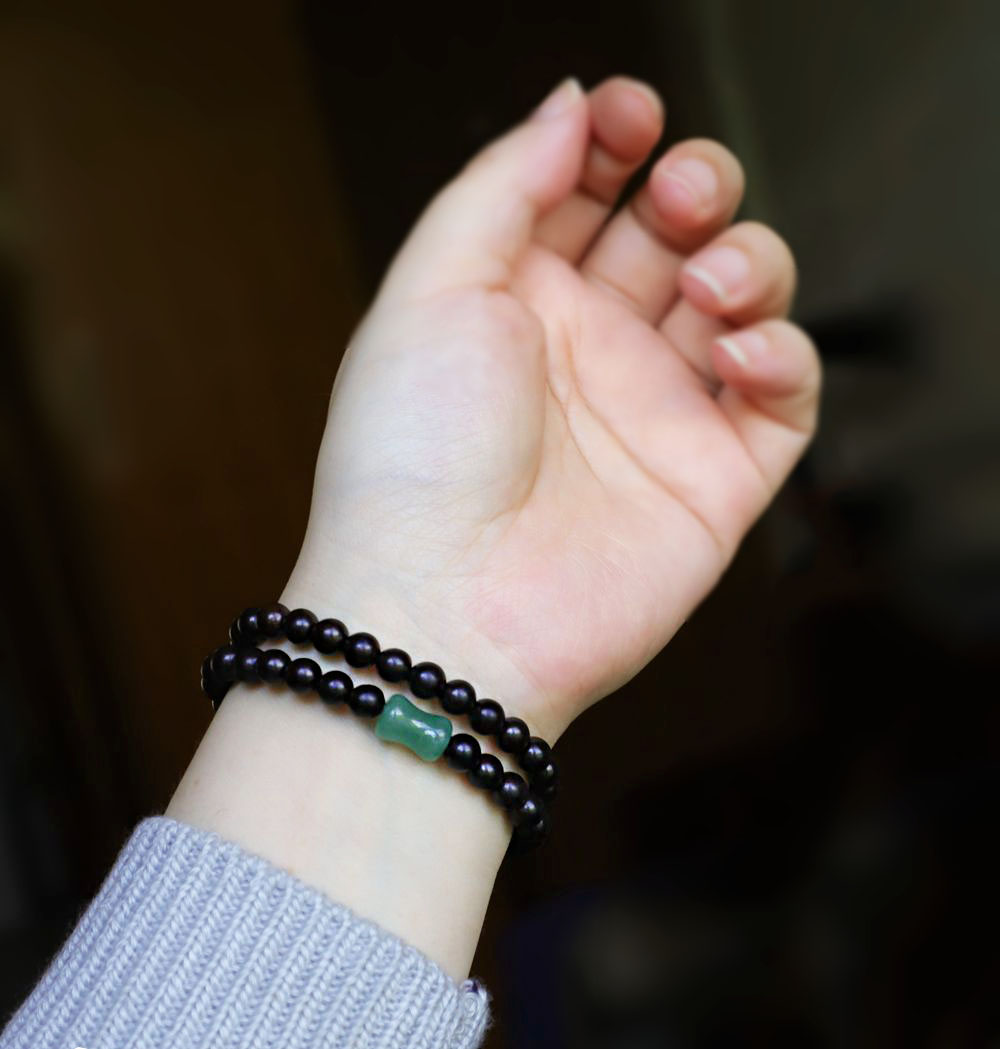 黑檀6mm纤细佛珠手链简约