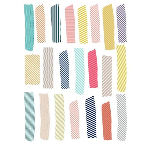 【未裁剪】基础胶带 自制手帐贴纸 A4和纸不干胶打印