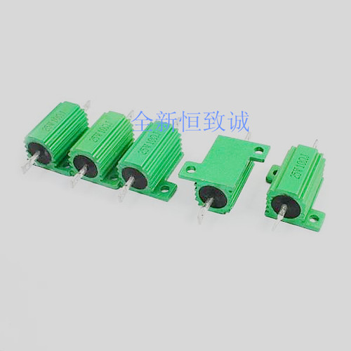 全新进出口功率金属RX24 绿色铝壳电阻器 RX24 25W10RJ
