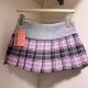 学院风JK格子百褶裙高腰a字设计感半身裙女秋季 显瘦粉色短裙 新款