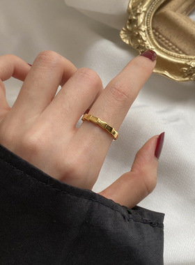 不掉色防过敏竹节戒指