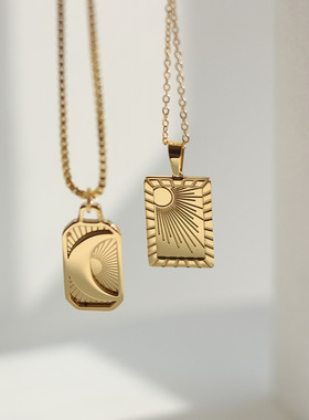 欧美个性星星月亮项链轻奢小众ins冷淡风装饰锁骨链配饰女百搭