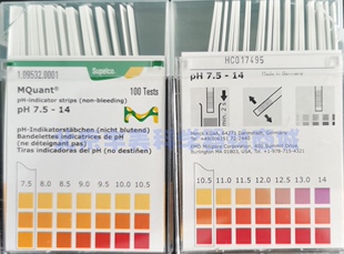 Merck默克pH试纸,pH测试条,酸碱度测试pH7.5-14,1.09532.0001正品
